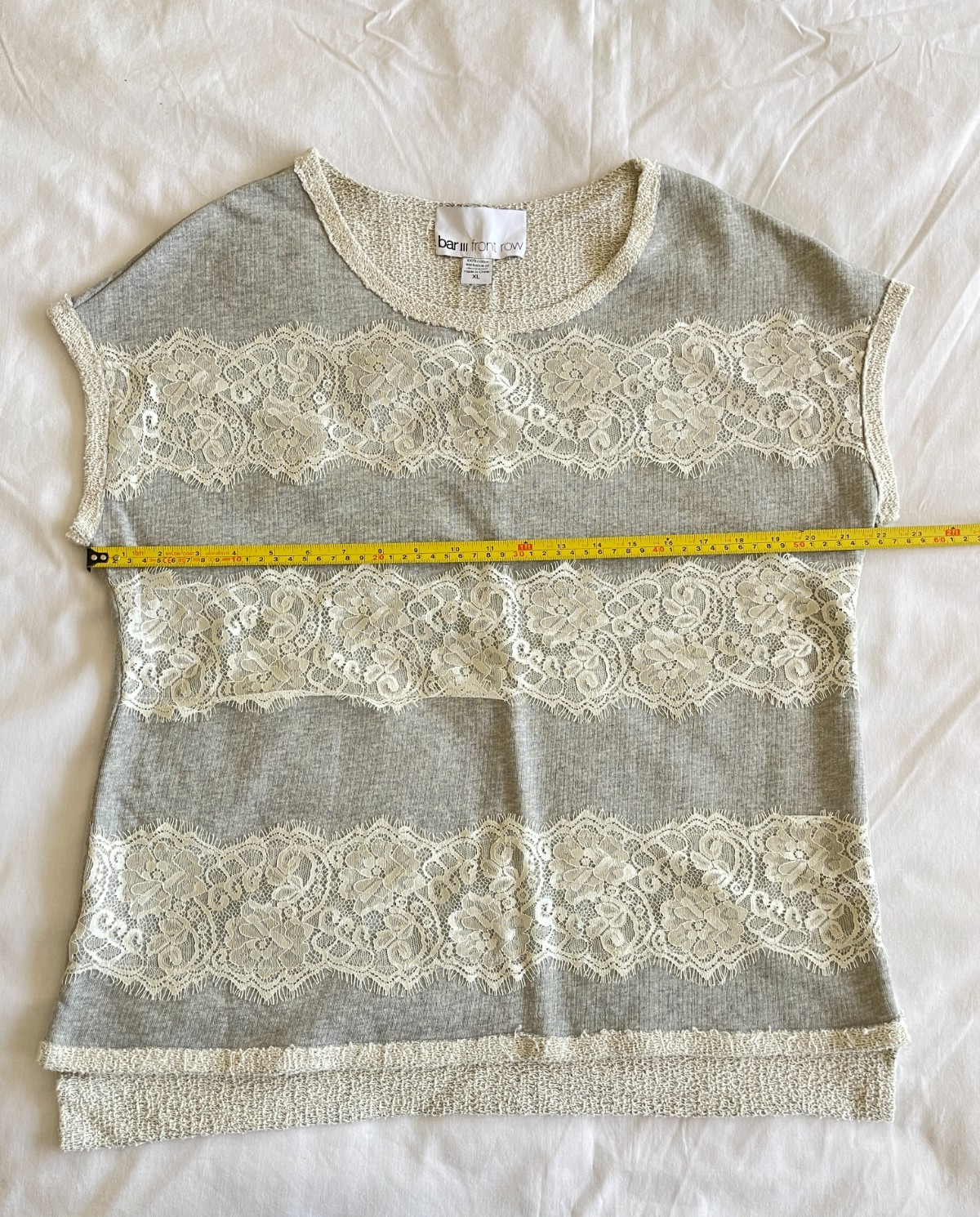 NUOVA T shirt donna vintage Bar III prima fila senza maniche allacciata 100% cotone XL