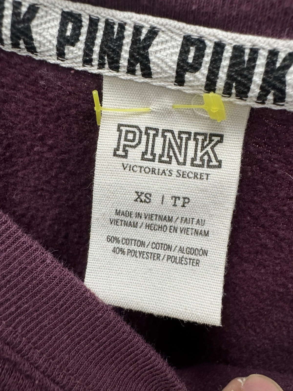UNDERCOVER Felpa Victorias Secret PINK NATION XS marrone collo largo manica lunga
