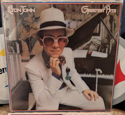 ELTON JOHN Greatest Hits Gloversville Press 1974 MCA2128 LP STRONG VG!/VG