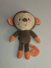 Fisher Price Snugamonkey Brown Orange Baby Plush Monkey 95778 Lovey 7"
