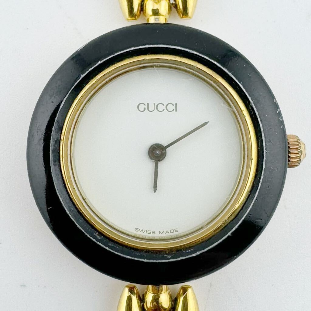 Exc+5] Gucci 11/12.2 Change Bezel Vintage Watch White/Gold  display picture 1