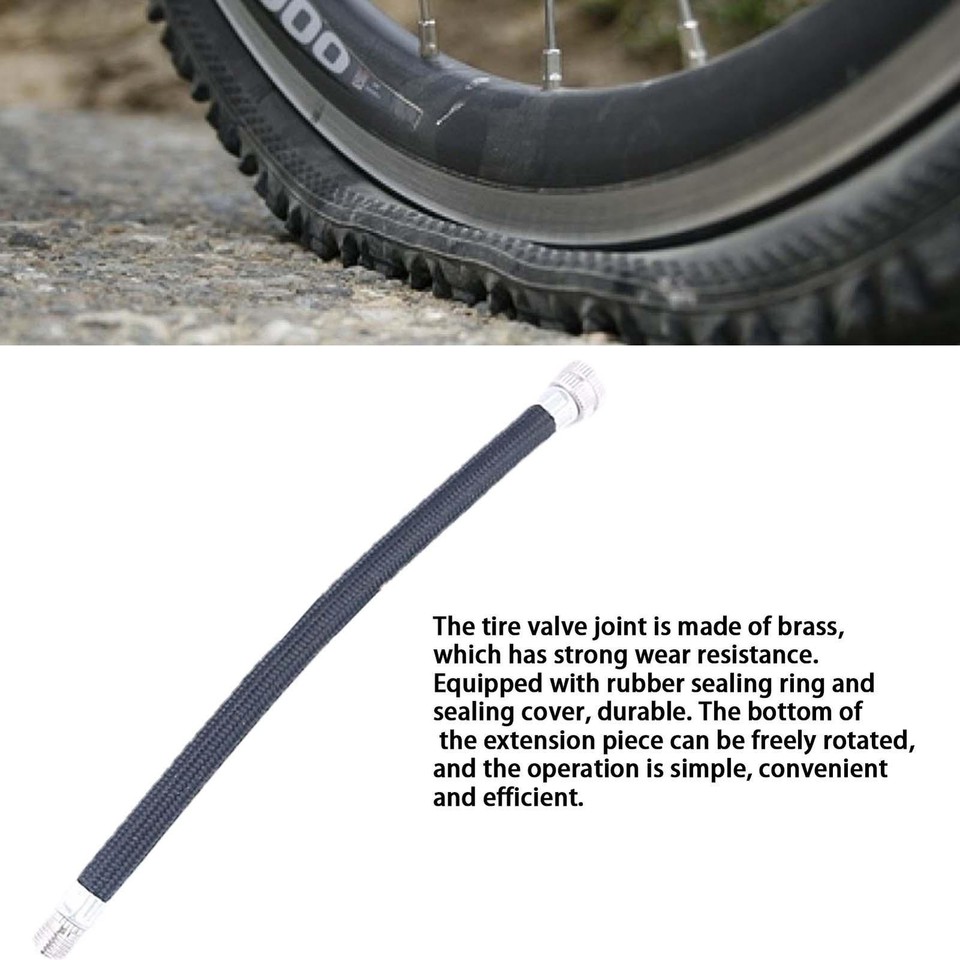 Bike Tyre Air Pump Inflator Replacement Extension Hose Tire Valve