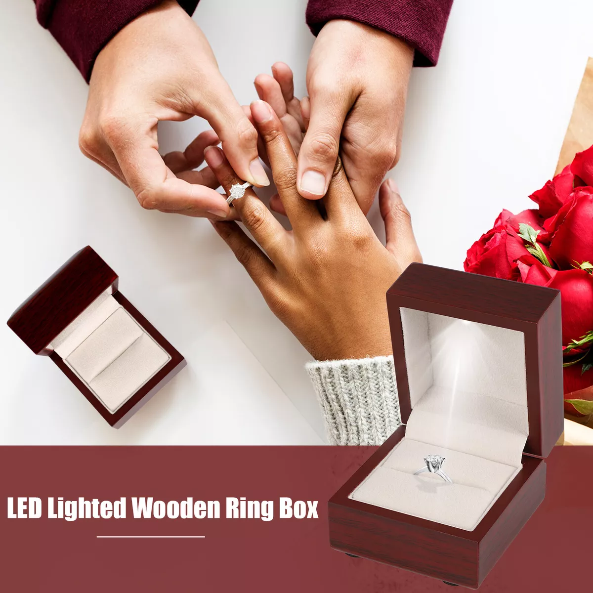 Proposal ring box with light outlet
