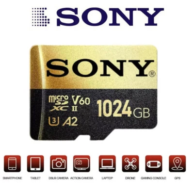 1TB SONY Tarjeta Micro SD Tarjeta de memoria C10 V60 Memory Card TF Tarjeta para cámara