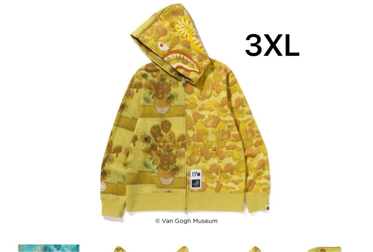 A BATHING APE (BAPE) Felpa con cappuccio e zip intera BAPE x VGM Shark 3XL US XXL mimetica testa di scimmia una scimmia da bagno Giappone
