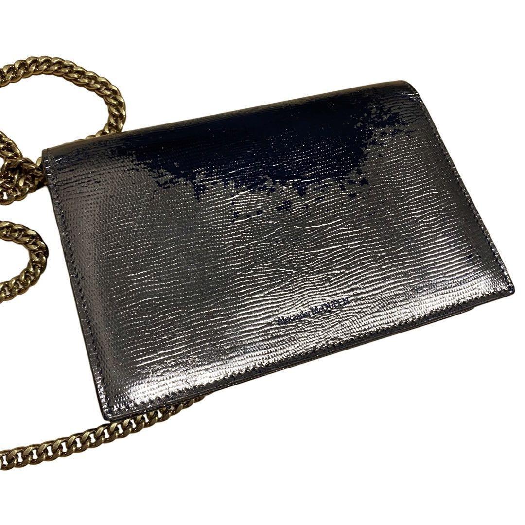Alexander McQUEEN Chain Shoulder Bag Skull Champagne Gold Alexander McQUEEN Chain Shoulder Bag Skull Champagne Gold