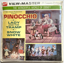 BRAND NEW "PINOCCHIO / LADY TRAMP / SNOW WHITE" GAF 3-D VIEWMASTER 3 REEL SET