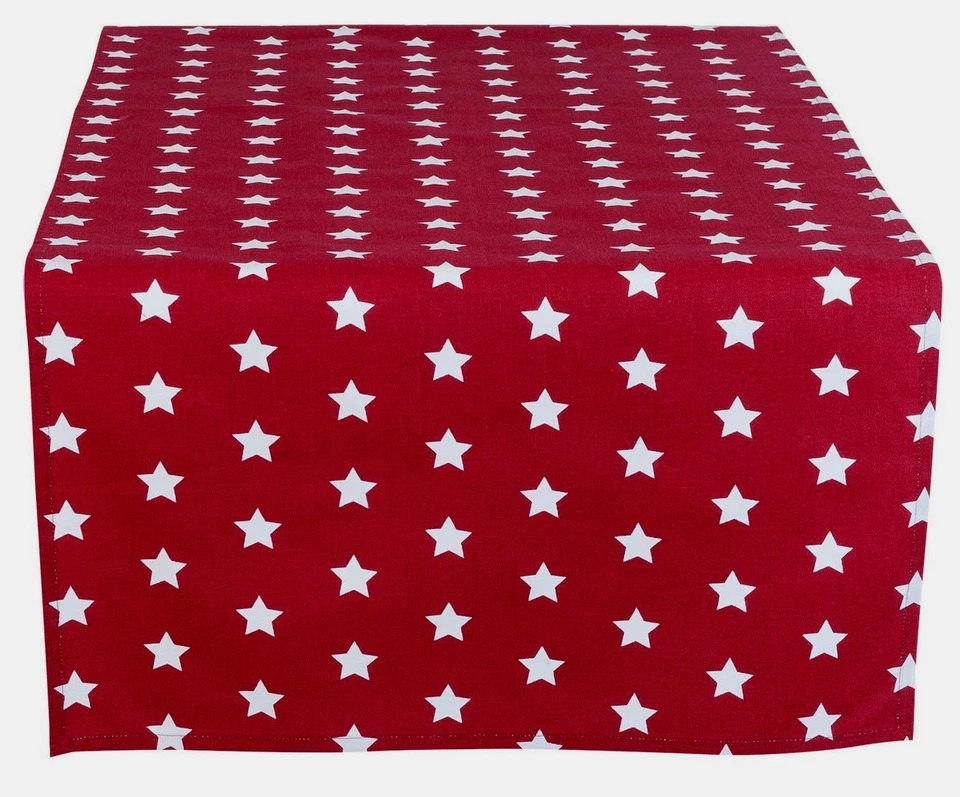 Tischläufer 50 x 140 cm Baumwolle Sterne rot und weiß Catch a Star Clayre & Eef - Bild 1 von 1