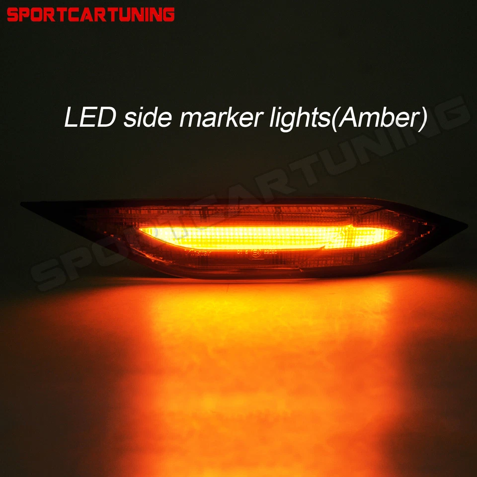 For 11-14 Porsche Cayenne 958 LED Smoked Turn Signal Side Marker Lights DRL Lamp — 第 2/4 张图片