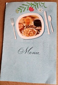 MENU TAFT HOTEL 4 Pages Excellent Condition 
