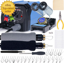 939-III Dual Pen Wood Burning Kit 34-IN-1 with 20 Woodburning Tips Soft-Grip