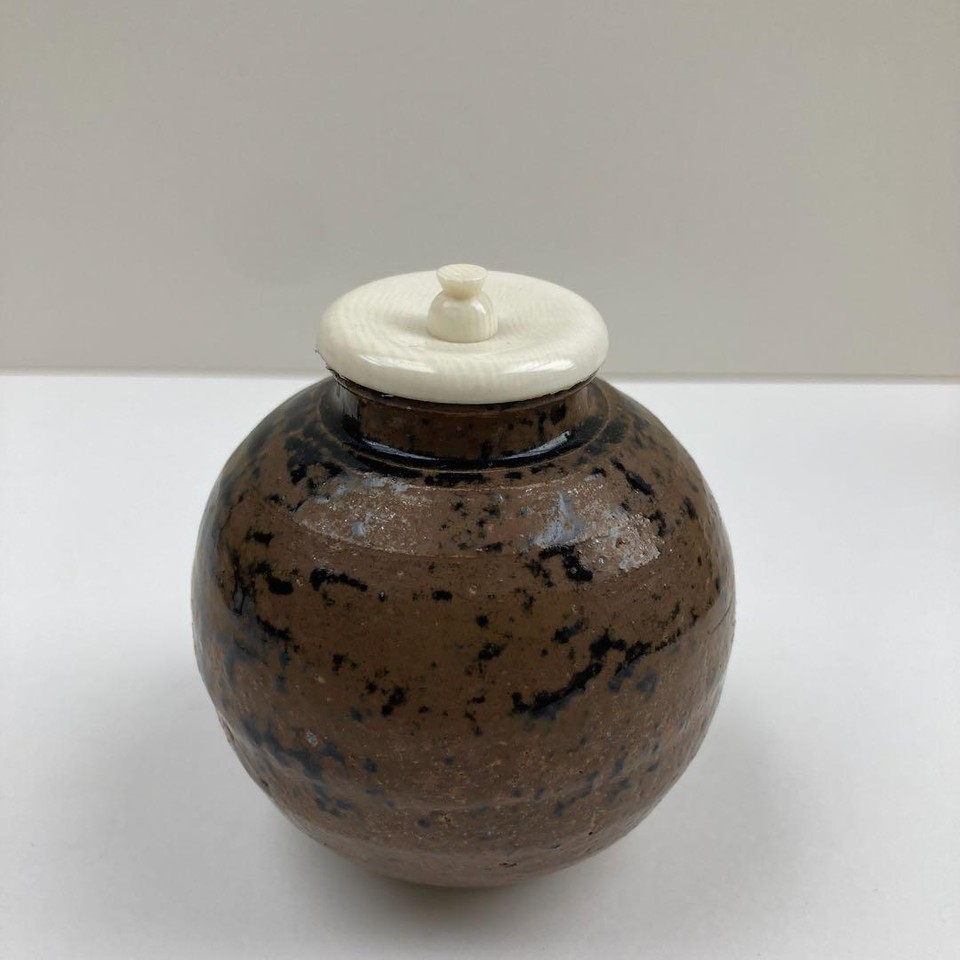 Tea Caddy Seto Chaire Pottery Container Canister Tea Ceremony Japan U
