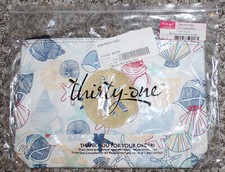 THIRTY-ONE ZIPPER POUCH SAND DOLLAR PERSONALIZATION NEW AF87 SALTWATER SHELLS 