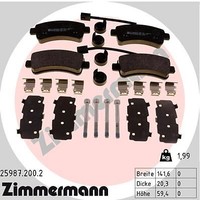 Zimmermann 25987.200.2 Bremsbelagsatz, Scheibenbremse FüR CitroËN Fiat Peugeot