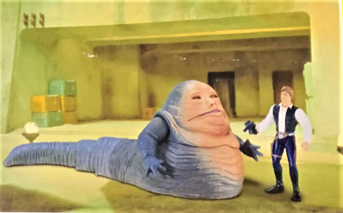 Star Wars the Power of The Force 1997 Jabba the Hutt & Hans Solo