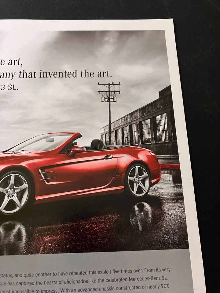 Red 2013 Mercedes-Benz SL - Original Color Automotive Print Ad / Wall Art - MINT - Image 3 of 4
