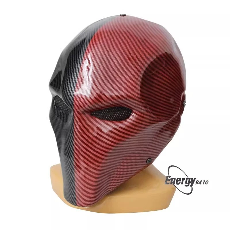 Deathstroke Cosplay Mask GFRP Full Face Protection Steel Wire Eye Halloween Prop - Image 2 of 4