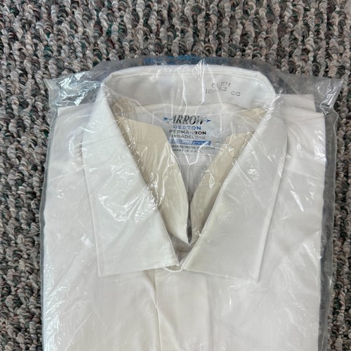 Vintage Arrow Decton Shirt Mens Large Sanforized 70s Broadcloth Long Sleeve NWT - Picture 3 of 6