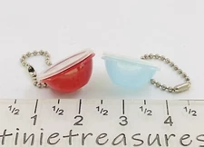 Tupperware Keychain Set Of 2 Mini Wonderlier Bowl Red blue Tinietreasures