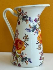 MacKenzie-Childs 89396-95 White Flower Market Med. 7 Cup Practical Pitcher. New!