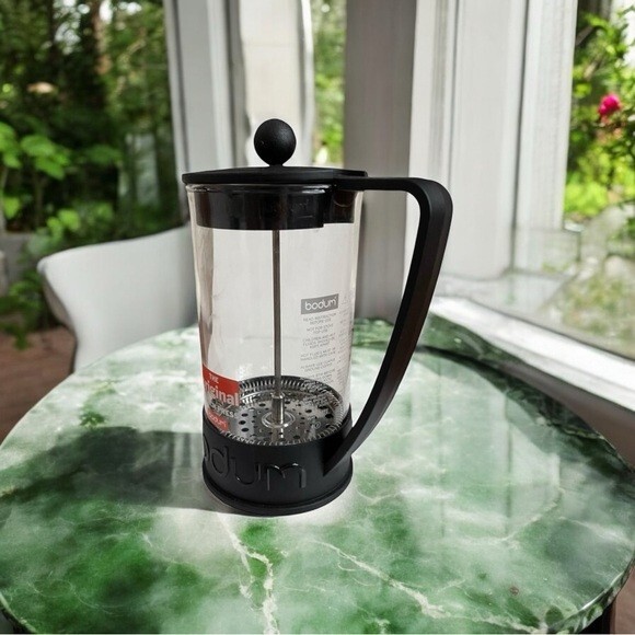 8.5" Black Stainless Steel Glass Vintage