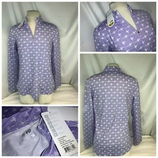 Nivo UPF 50 Pullover M Women Lavender Purple Lior Mock Nylon NWT YGI E1-362