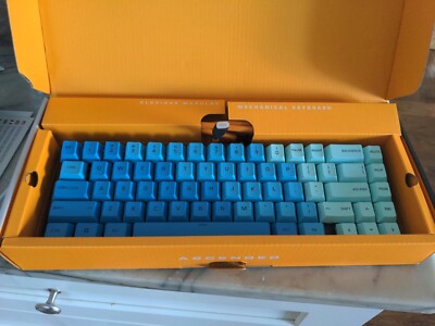 Glorious GMMK PRO 65 custom ocean keycaps black gasket-used