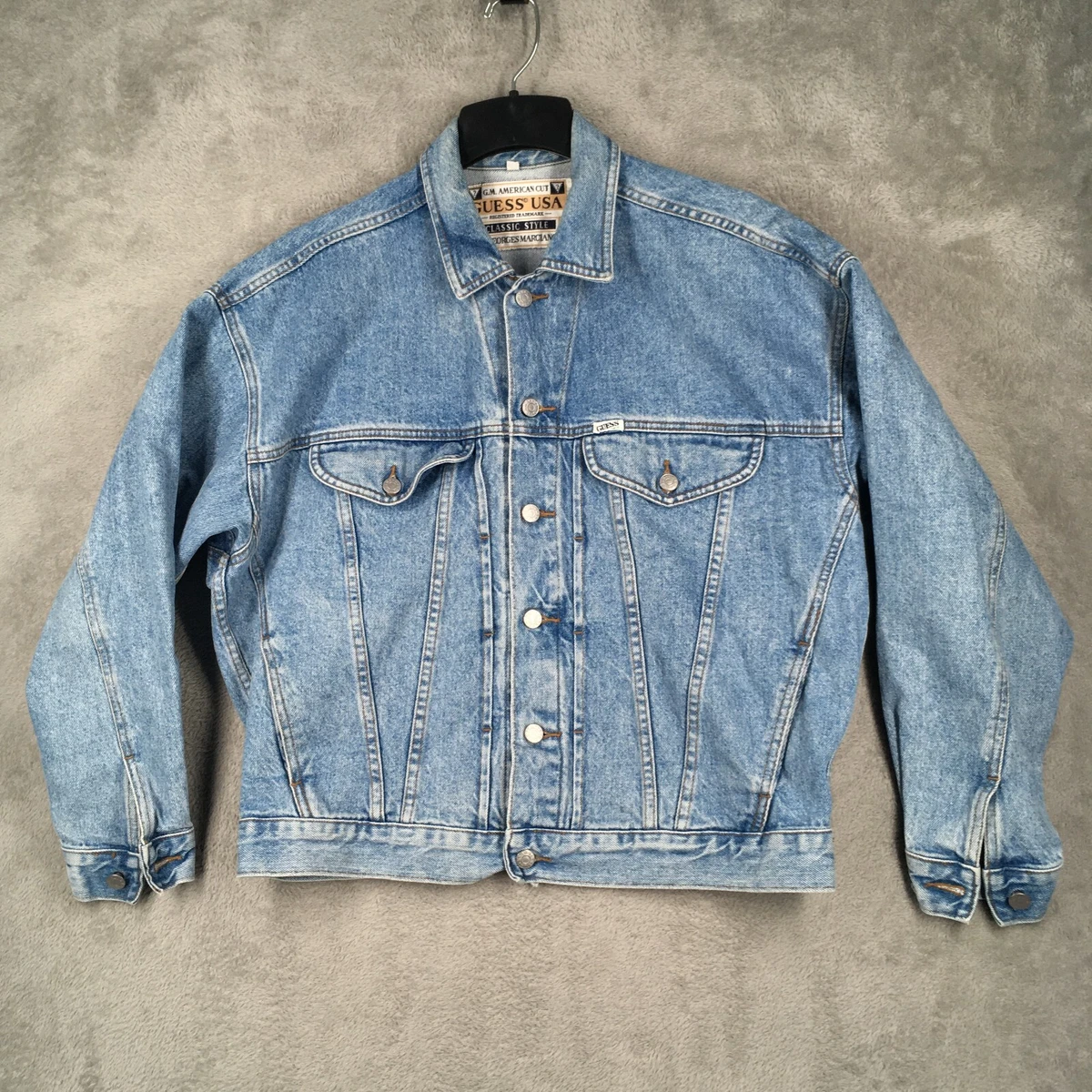 Vintage Guess Jacket Mens Medium Denim Classic Trucker Georges Marciano USA Made