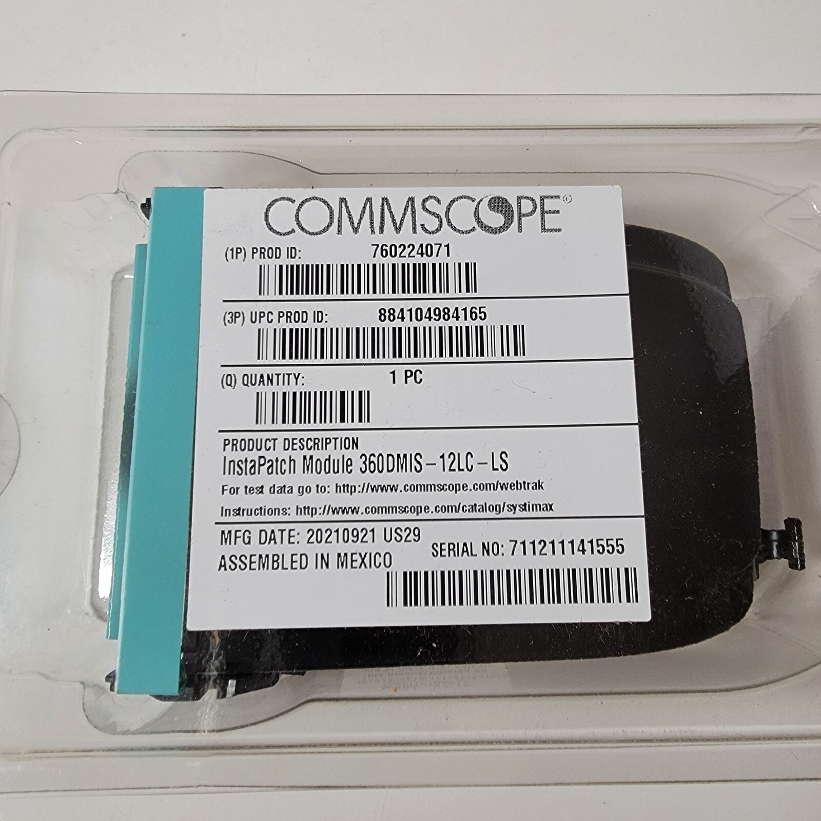 NOS Commscope 360DMis-12LC-LS 760224071 Fiber Optic Standard Module for ...