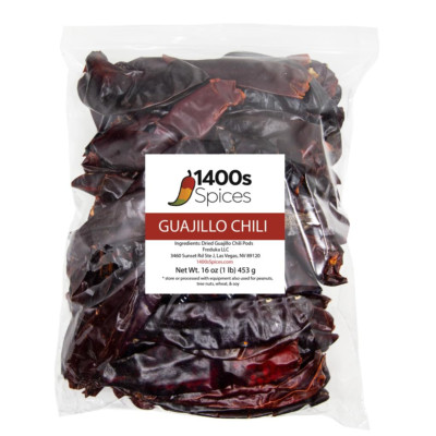 1lb Guajillo Stemless Chile Food Service Size, Whole Dried Red Chile Seco Mexica