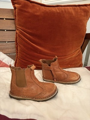 Bisgaard Tan Leather Zip Up Boots, Kids Size EU 24 US 7