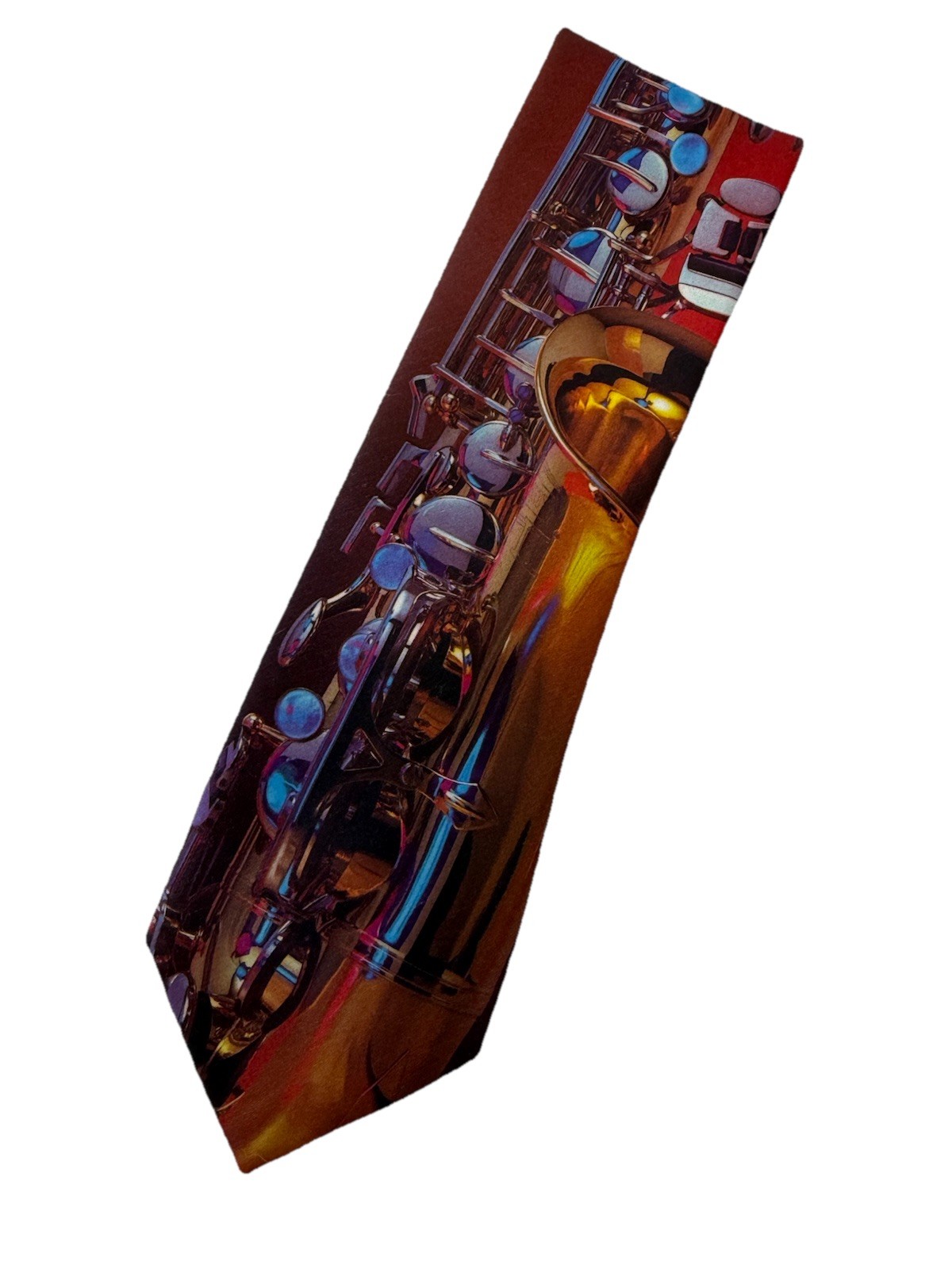 Vintage Jazz Saxophone Tie Ralph Marlin 1992 Musician Band Teacher Neck Tie