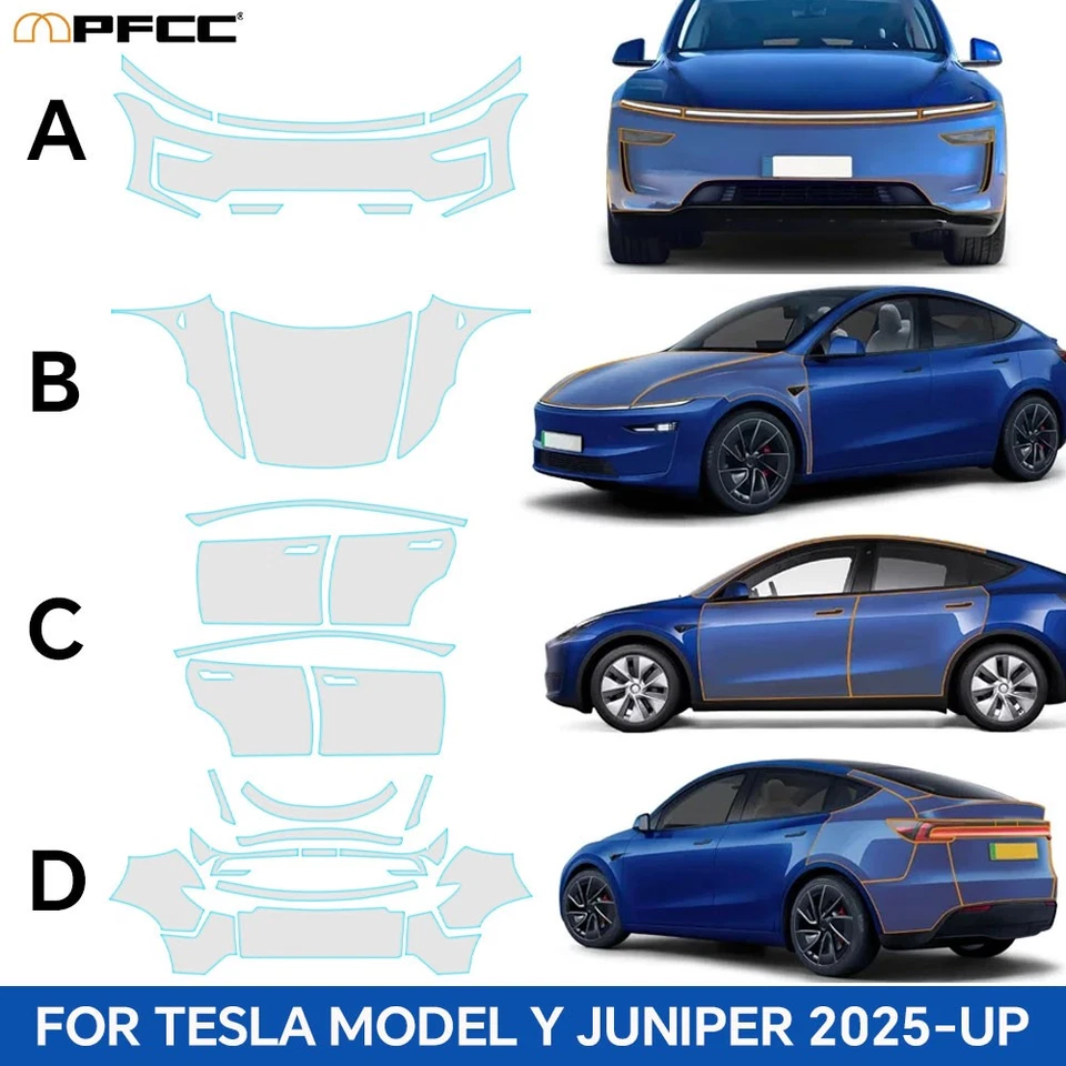 Full Car Matte PPF PreCut Kit for 2025 Tesla Model Y Juniper Paint Protection - Image 2 of 4