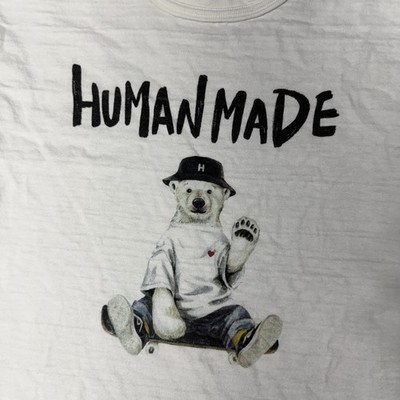 Human Made Shirt Mens Small White Bear Graphic Made In Japan