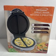 Brentwood Omelet Maker TS-255 Open Box New – 2 Omelets, Non-Stick, 1000W, Quick