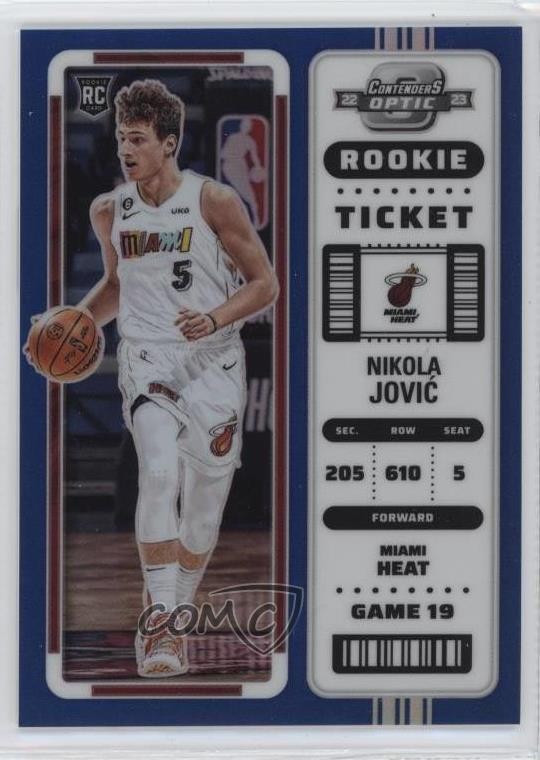 2022-23 Panini Contenders Optic Rookies Blue Prizm 59/99 Nikola Jovic #16 RC 1u6