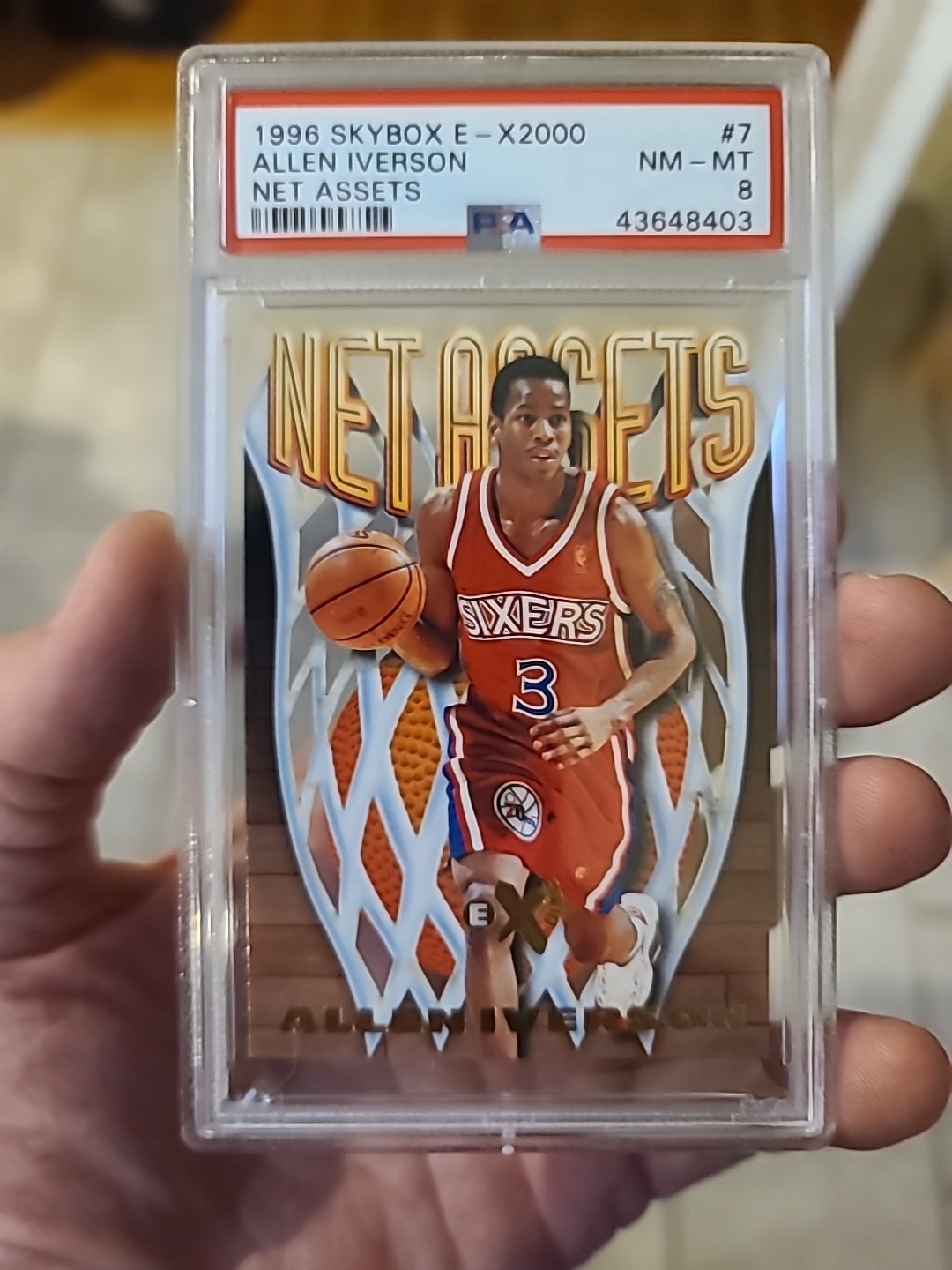1996 Skybox E-X2000 Allen Iverson Net Assets #7 PSA 8 Rookie LOW POP