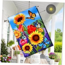 large Garden Flag 28x40 Double Sided sunflower 28x40 Inch Large butterfly