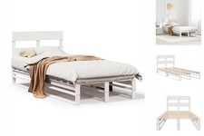 Massivholzbett Ohne Matratze Wei&szlig; 90x200 Cm Kiefernholz Bett Bettgestell