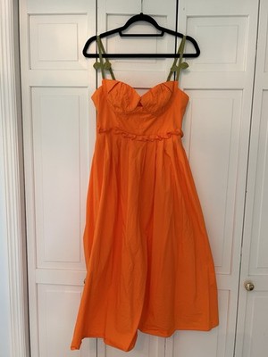Farm Rio Women's Tangerine Orange Dress, Size M