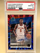 2020-21 Donruss - Immanuel Quickley #213 SIGNATURES Red Blue Laser /20 PSA 10