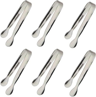 6PCS Ice Tongs Mini Sugar Tongs 4.25Inch Stainless Steel Kitchen Utensils Set