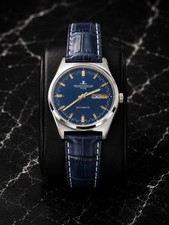 Vintage Jaeger Lecoultre Club Automatic AS 2066 Blue Face Blue Band Day-Date