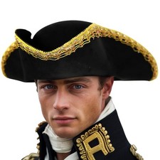 Pirate Hat for Women & Men Colonial Tricorn Halloween Adult Revolutionary war...