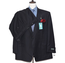NWT Lauren Ralph Lauren Mens 2pc Black Wool Suit Jacket Size 52-R Pant 50x32