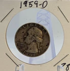 1959-D Denver Mint Silver Washington Quarter Coin 90% Silver