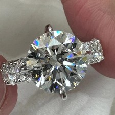 8.50CT Round Cut Lab Created Diamond Women's Engagement Ring 925 Sterling Silver