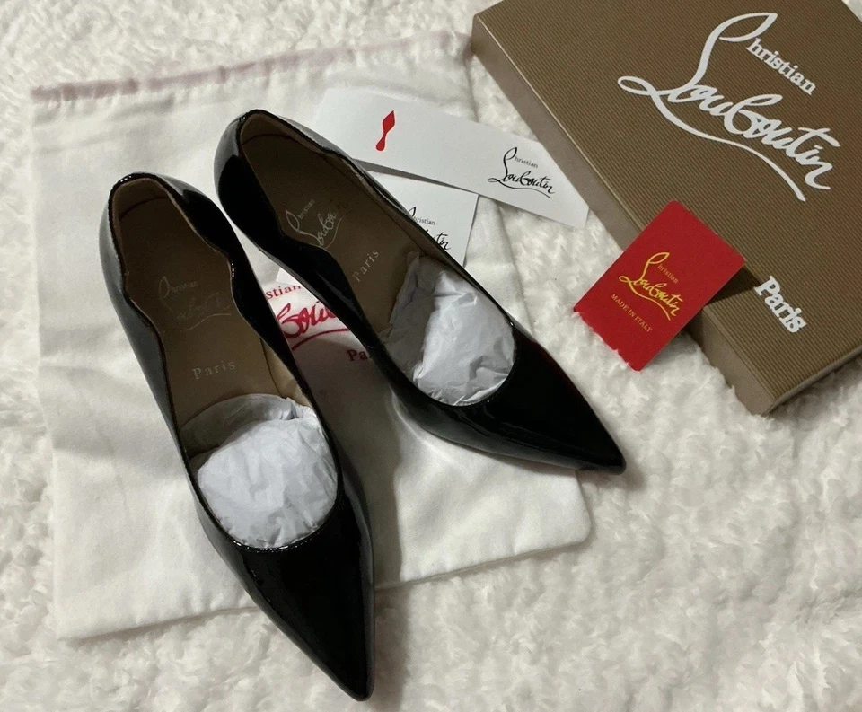 Christian Louboutin черный лакированная кожа каблуки | красный подошва размер 38 EUR 7US - Изображение 4 из 4