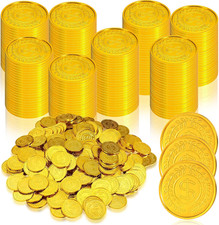 800 Pcs Plastic Pirate Coins Gold Treasure Spanish Doubloon Fake St. Patricks To