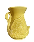 Vintage Swan Vase Shawnee Pottery 6" Yellow Made in USA 806 Bright Summer
